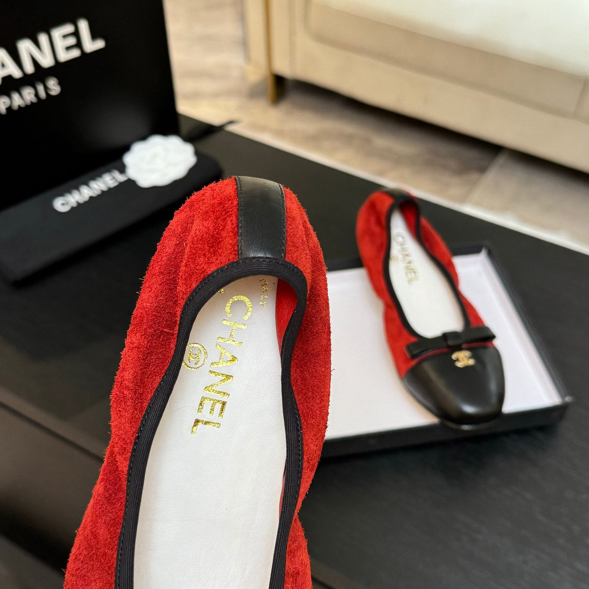 CC Ballet Flats Red Cowhide 313471