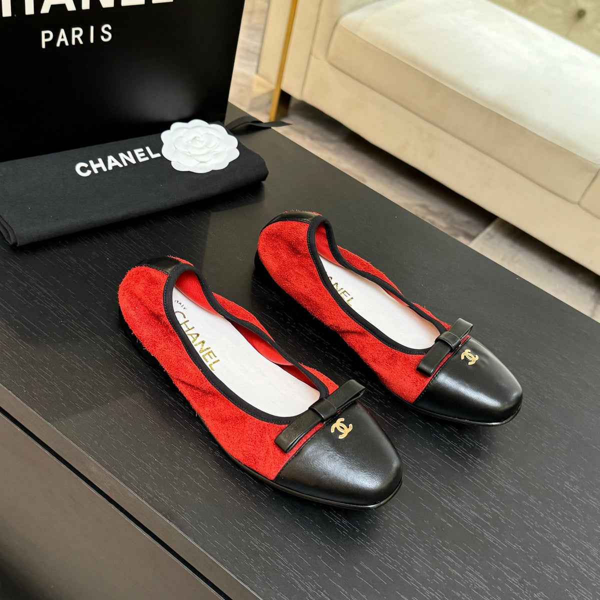 CC Ballet Flats Red Cowhide 313471