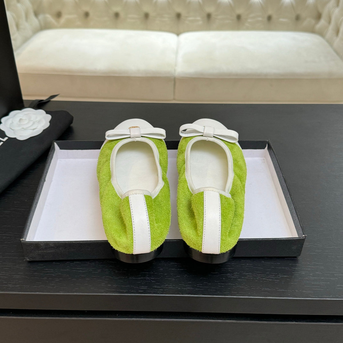 CC Ballet Flats Green Cowhide 313472