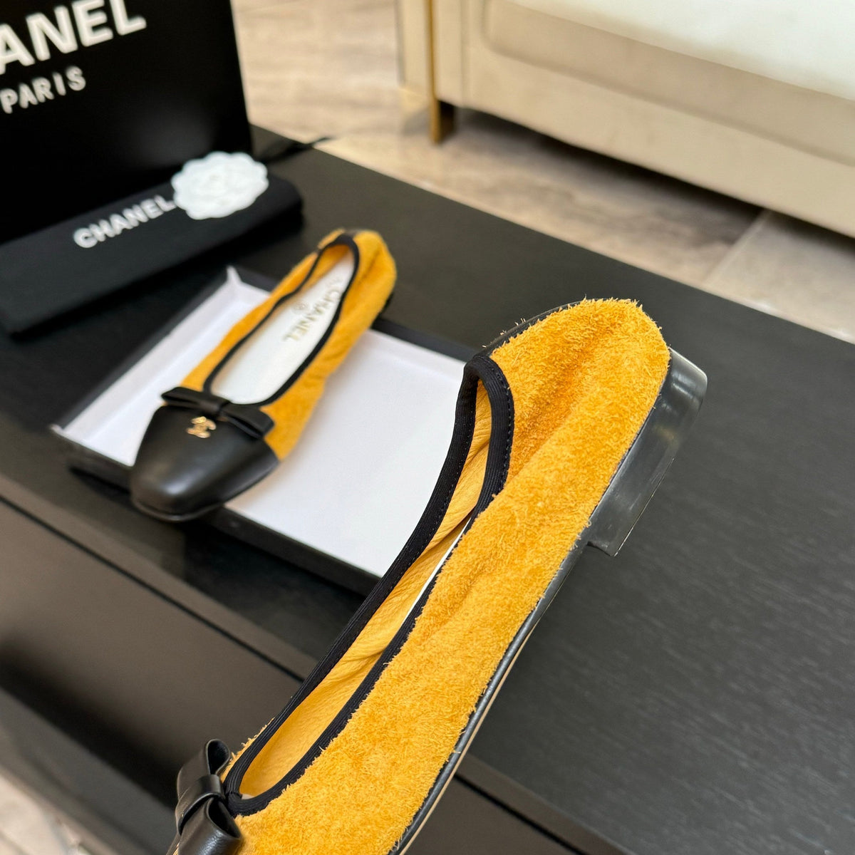CC Ballet Flats Yellow Cowhide 313474
