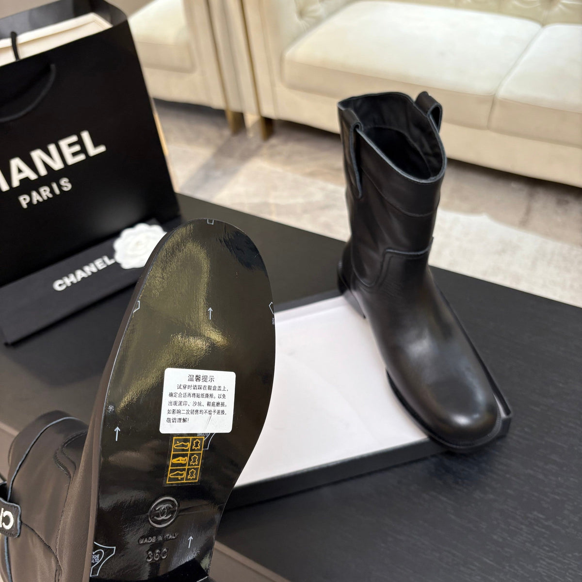 CC 2025 Short Boot Black Sheepskin 550659
