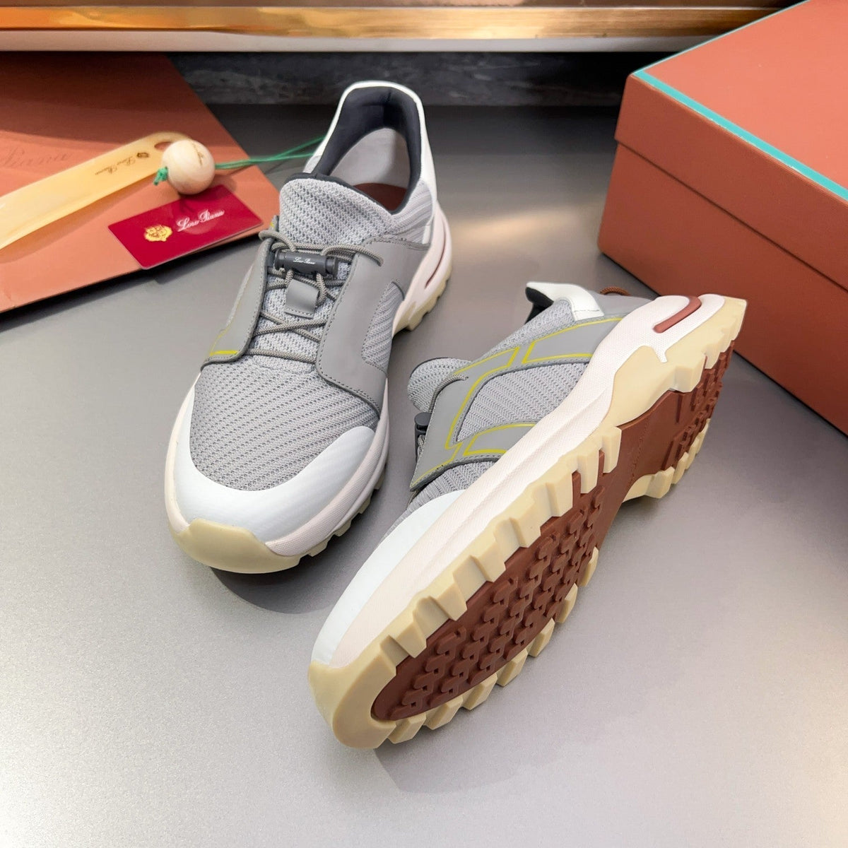 LP TRAIL HIKER WALK SNEAKER LIGHT GRAY MESH BREATHABLE
