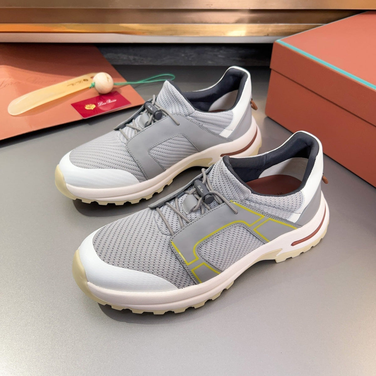 LP TRAIL HIKER WALK SNEAKER LIGHT GRAY MESH BREATHABLE