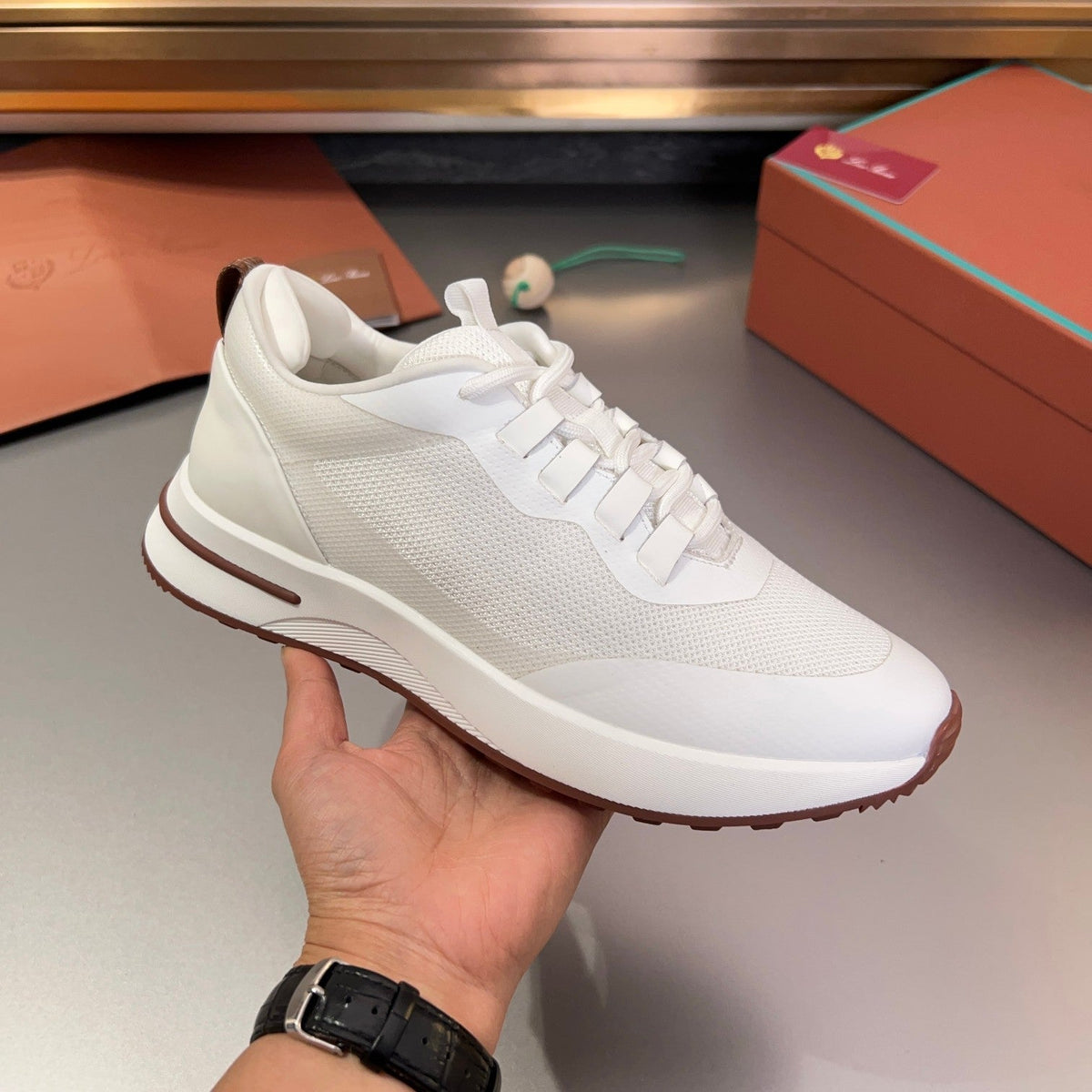 LP BRUNELLO SNEAKERS WHITE MESH BREATHABLE