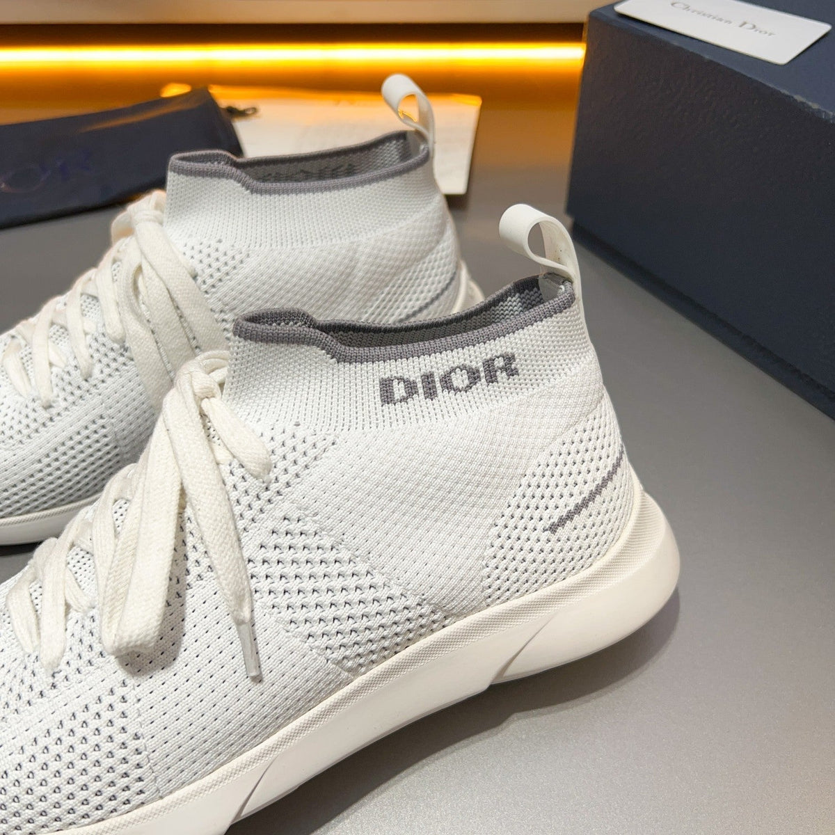 CD B21 LOW TOP KNIT SNEAKER WHITE FABRIC