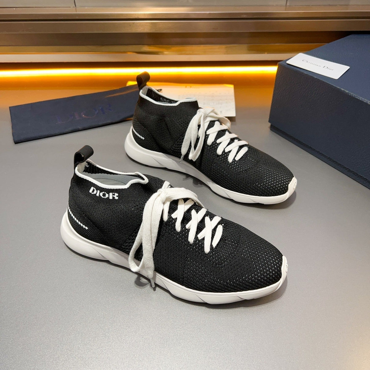 CD B21 LOW TOP KNIT SNEAKER BLACK FABRIC