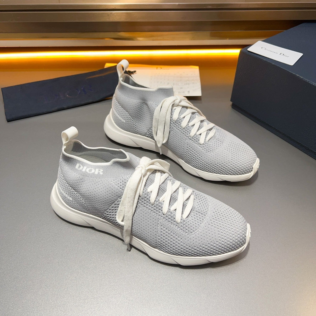 CD B21 LOW TOP KNIT SNEAKER LIGHT GRAY FABRIC