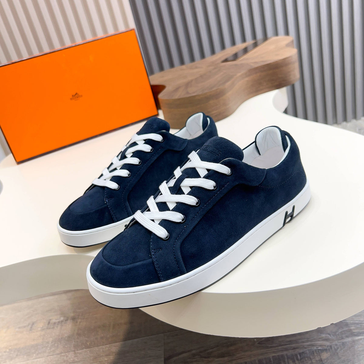 HM Men's Sneaker Navy Blue Suede 602545