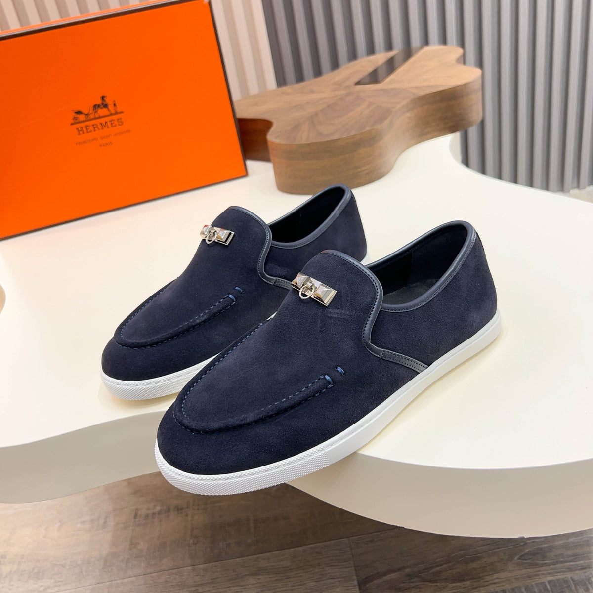 HM Men's Jour Loafer Navy Blue Suede 687431