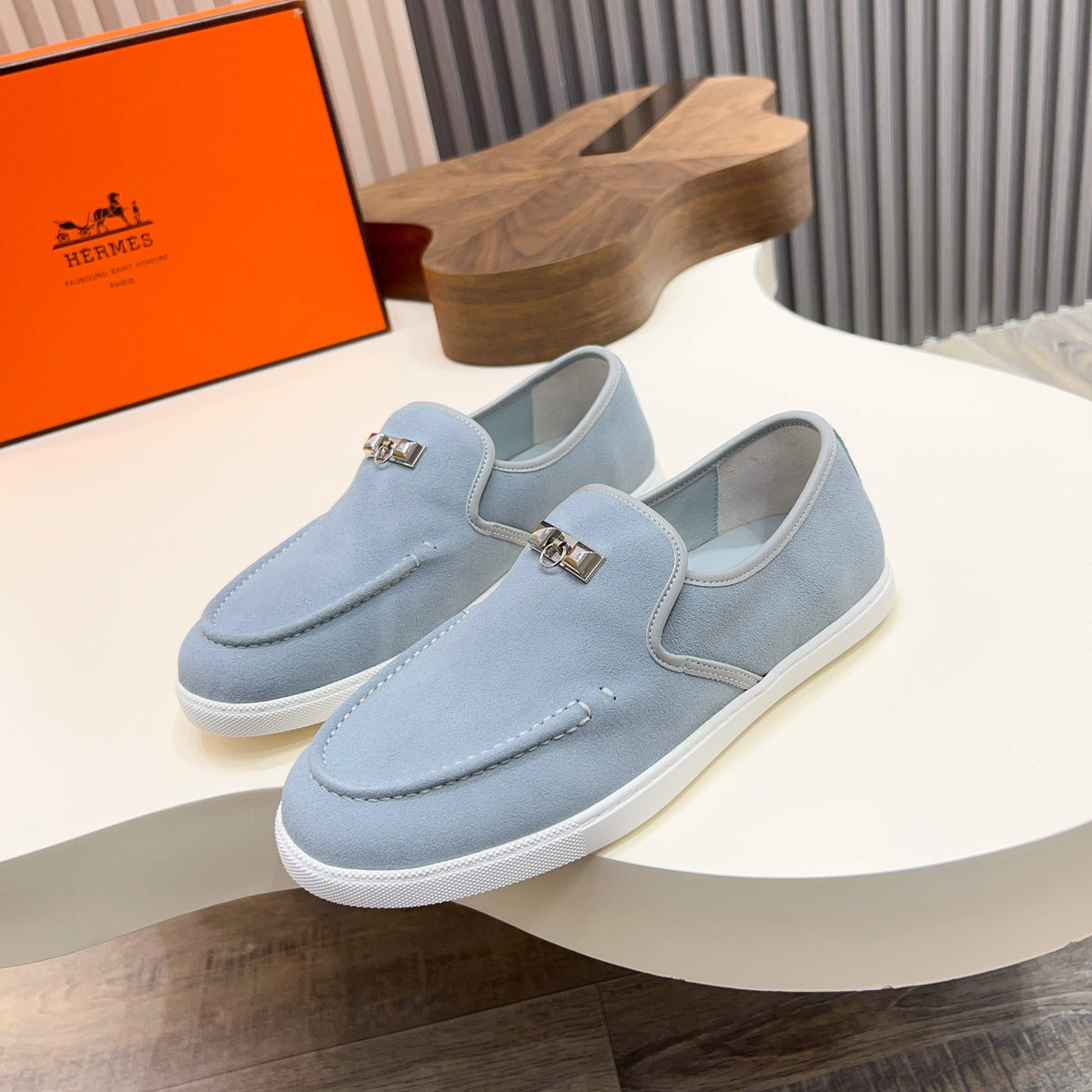 HM Men's Jour Loafer Pastel Blue Suede 687432