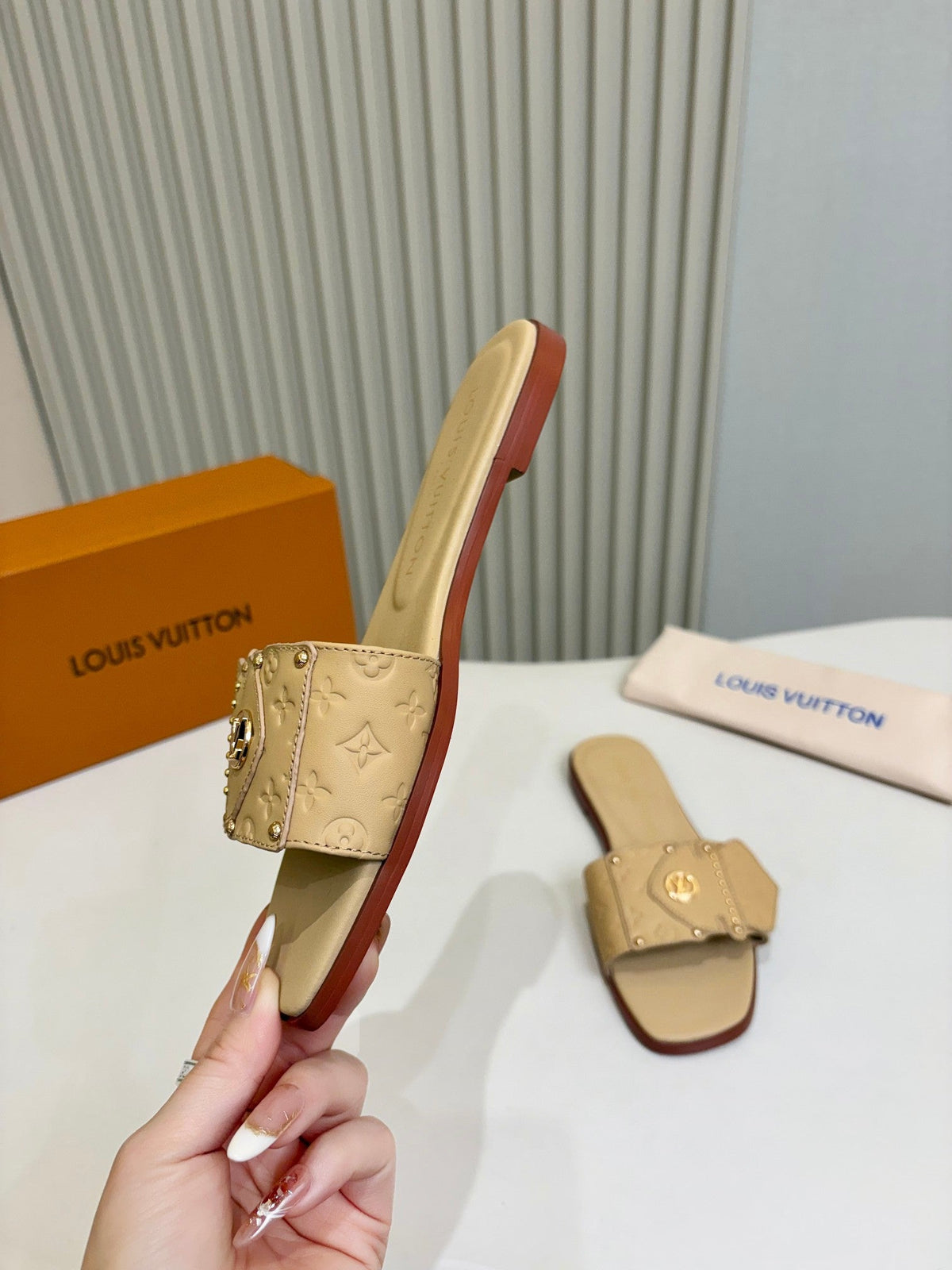 Louis Vuitton 2026 Frame Flats Mules Calfskin Leather 780573