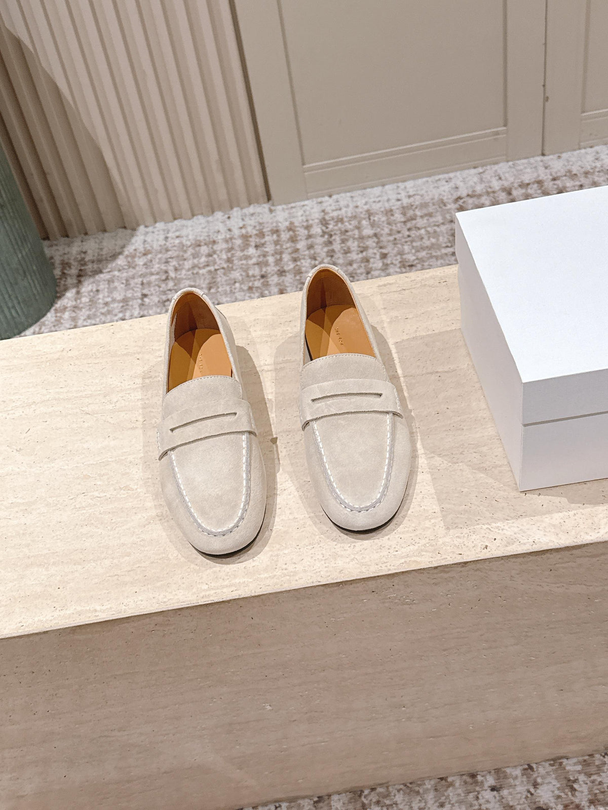 The Row 2025 Loafer Light Beige mix Black Suede 556141