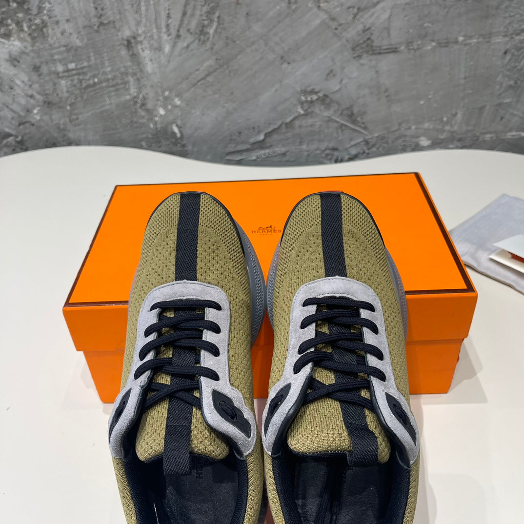 HEROS SNEAKERS OLIVE GOATSKIN
