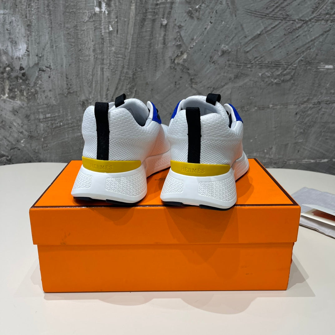 HEROS SNEAKERS WHITE MIX COBALT GOATSKIN