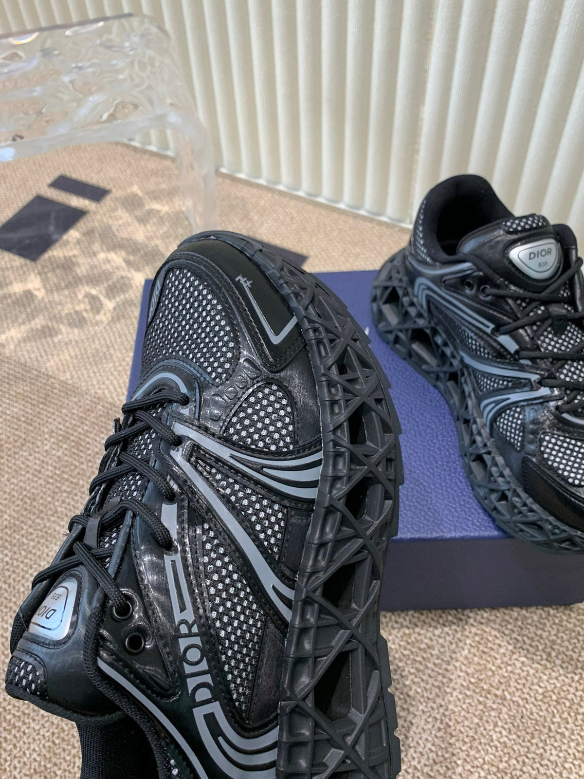 CD Sneaker B35 In Black Calfskin And Fabric 113123