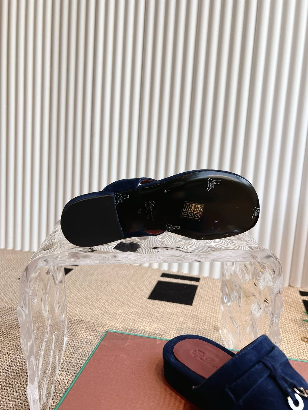 LP 25C Thong Slide Sandal Navy Blue Suede 208114
