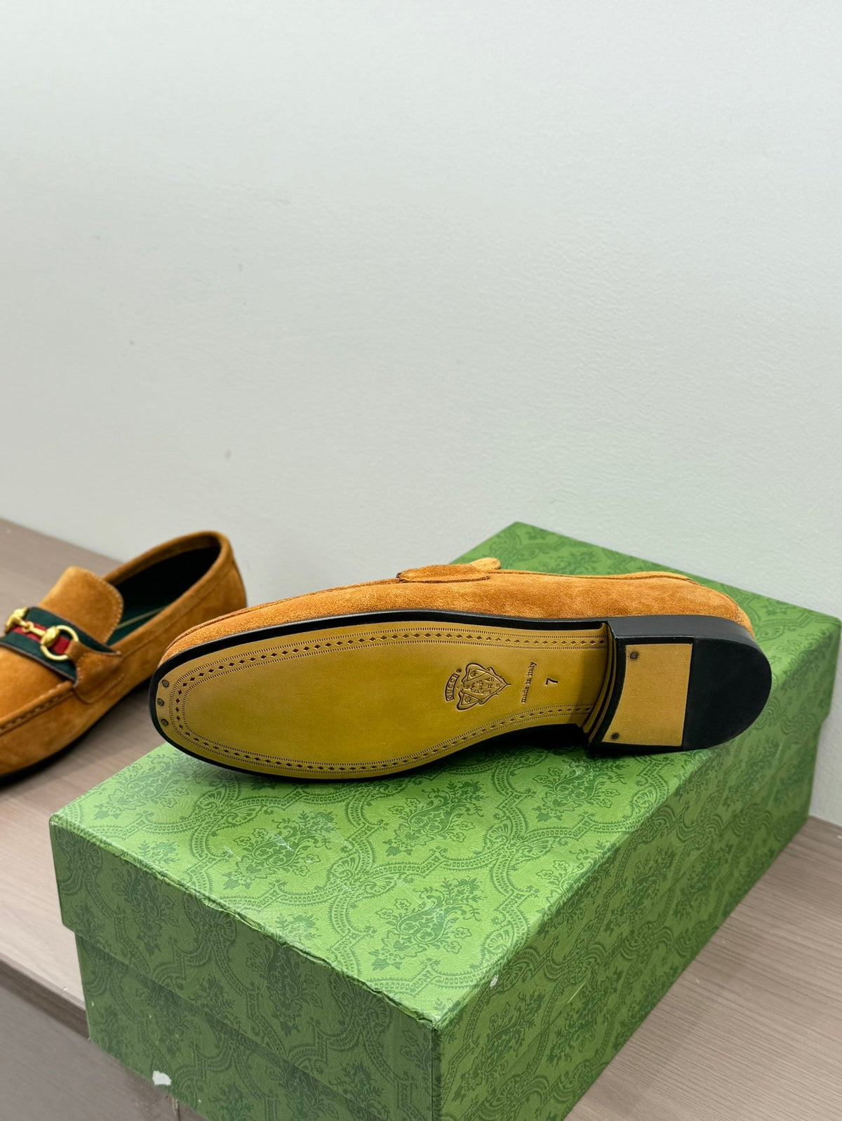 GG Men's Horsebit Loafer Brown Suede 542460