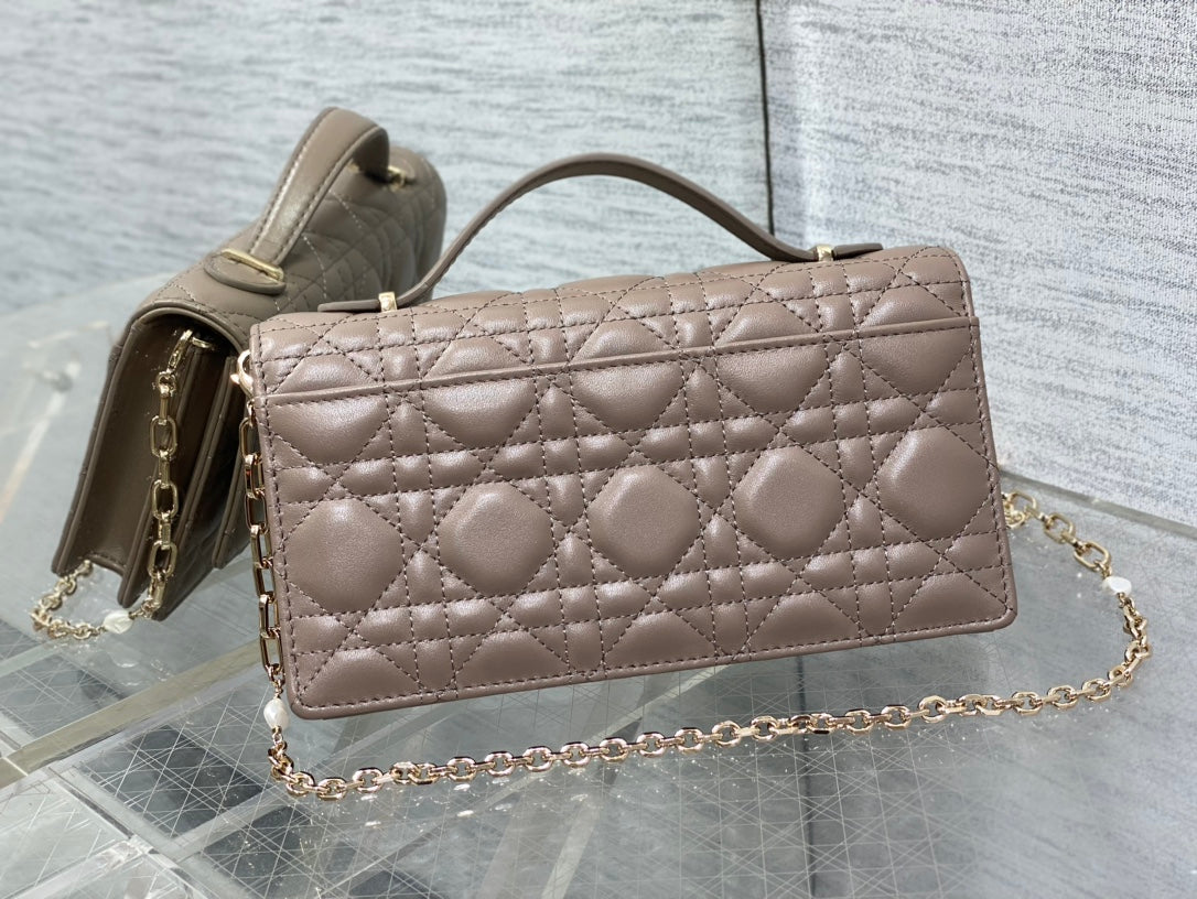 my cd mini 21 dark brown lambskin