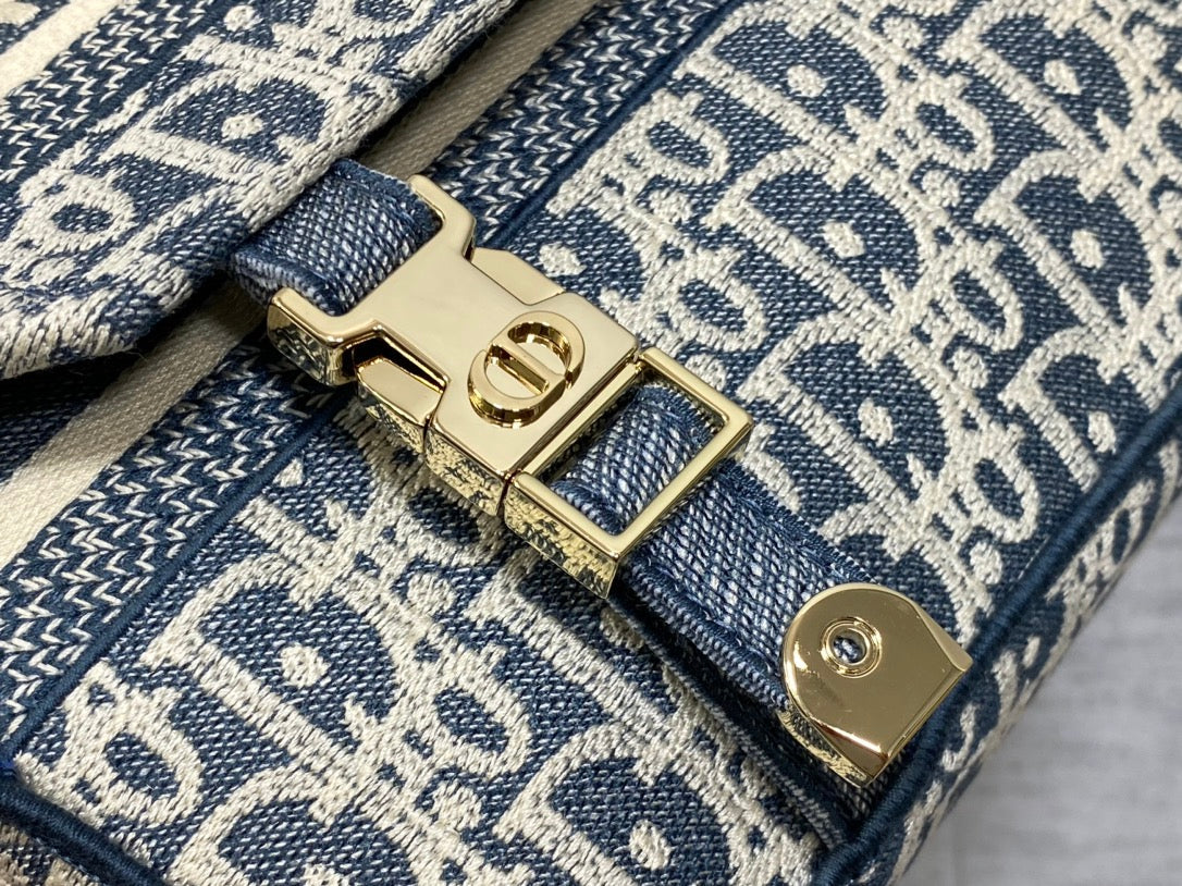 CD Small Diorcamp Bag 23 Blue White Denim