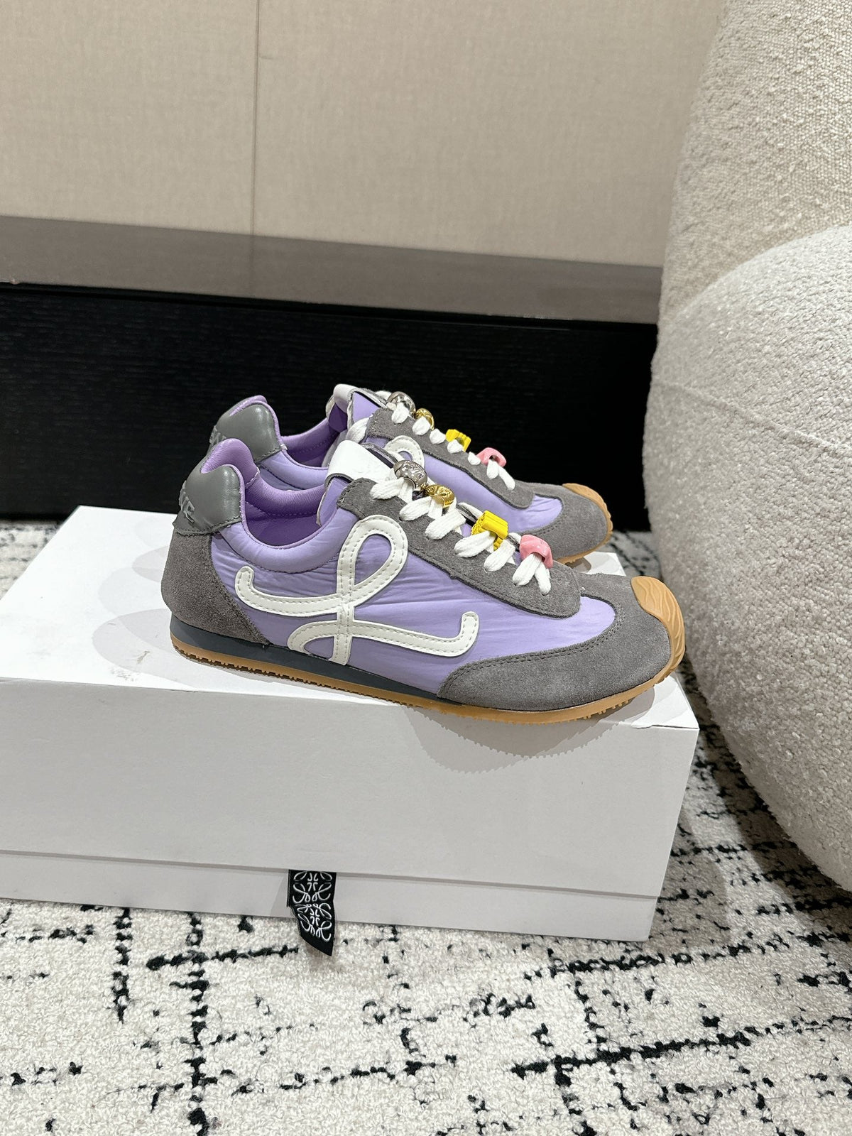 Loewe 25 Ballet Runner 2.0 Sneaker Grey Purple Nylon Sheepskin