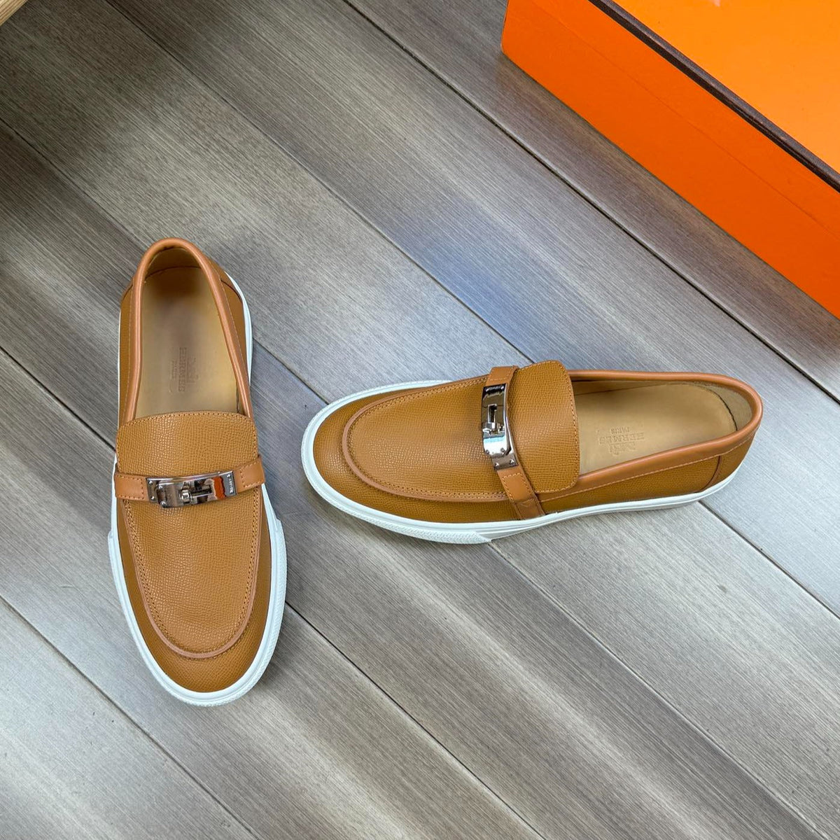 HM GAME SLIP-ON SNEAKER OCHRE CALFSKIN