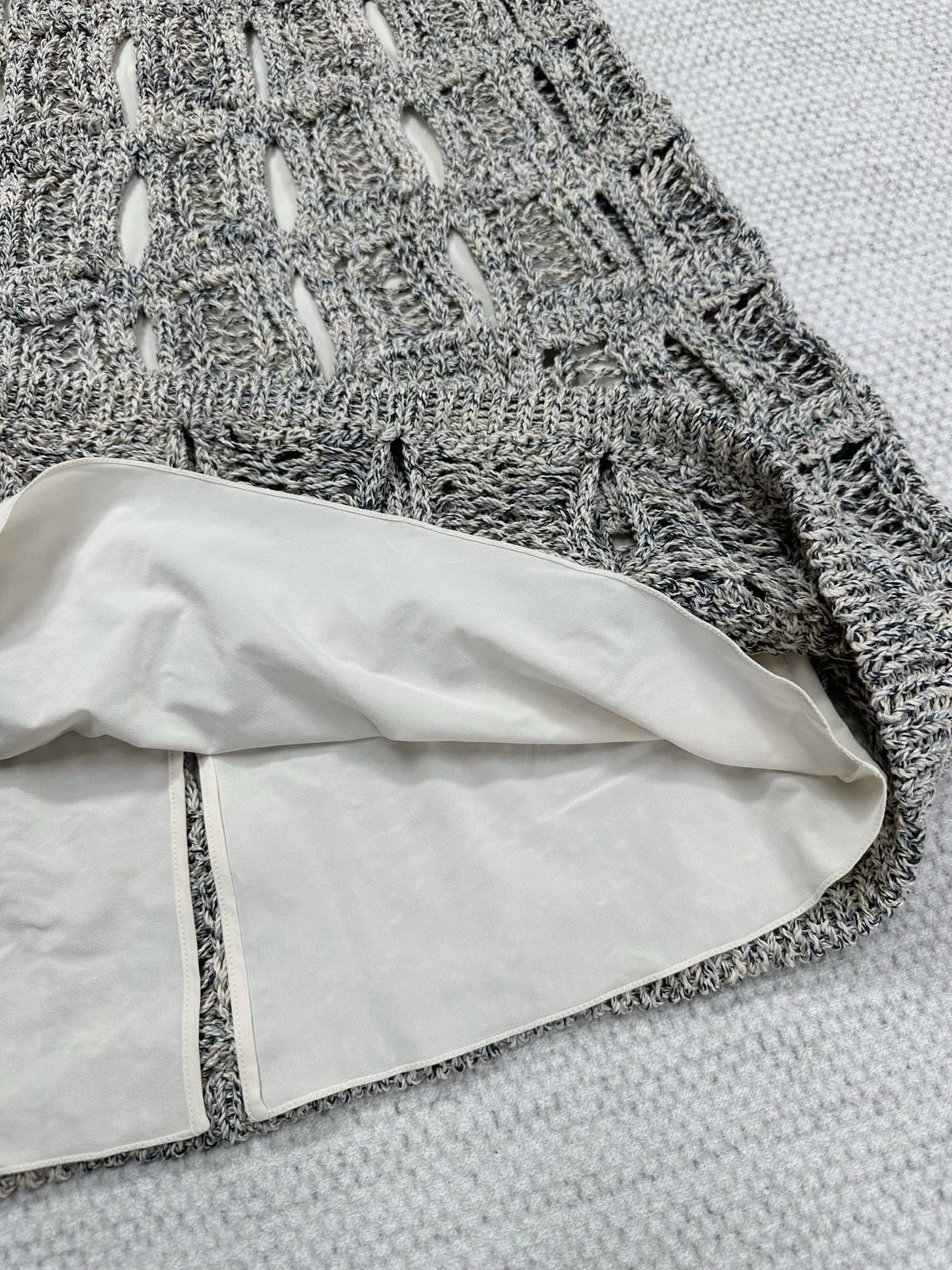 CC 25 Hollow Knitted Skirt Gray Cotton