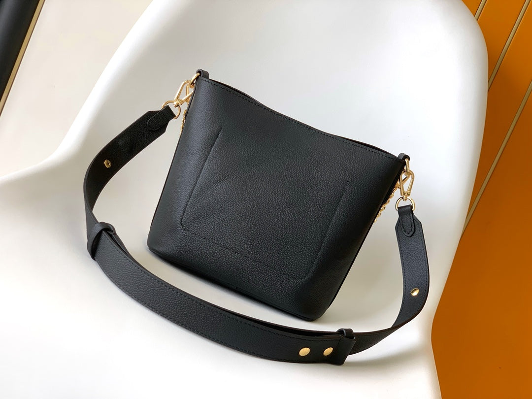 LV Lock and Walk Bag Black Gold Cowhide 241220