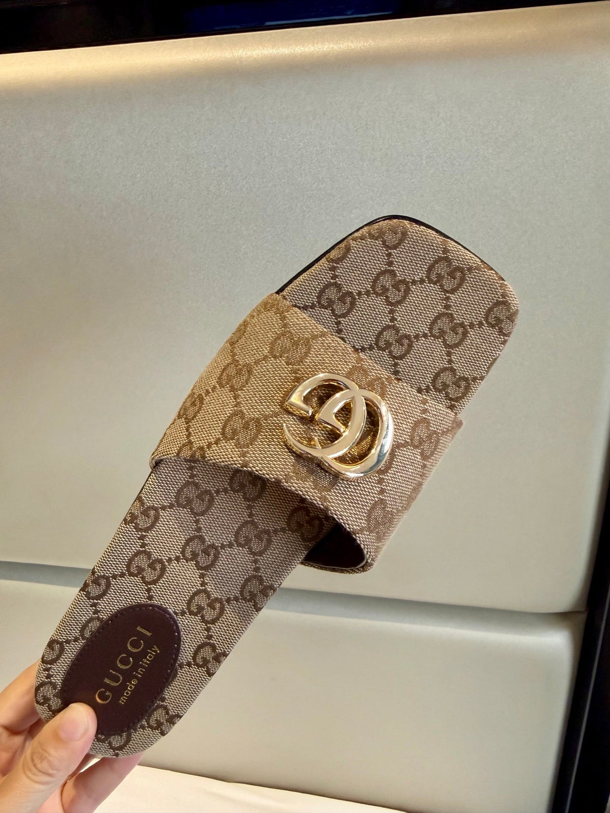 Gucci 2026 Low-Heeled Sandals Canvas Sheepskin 938334