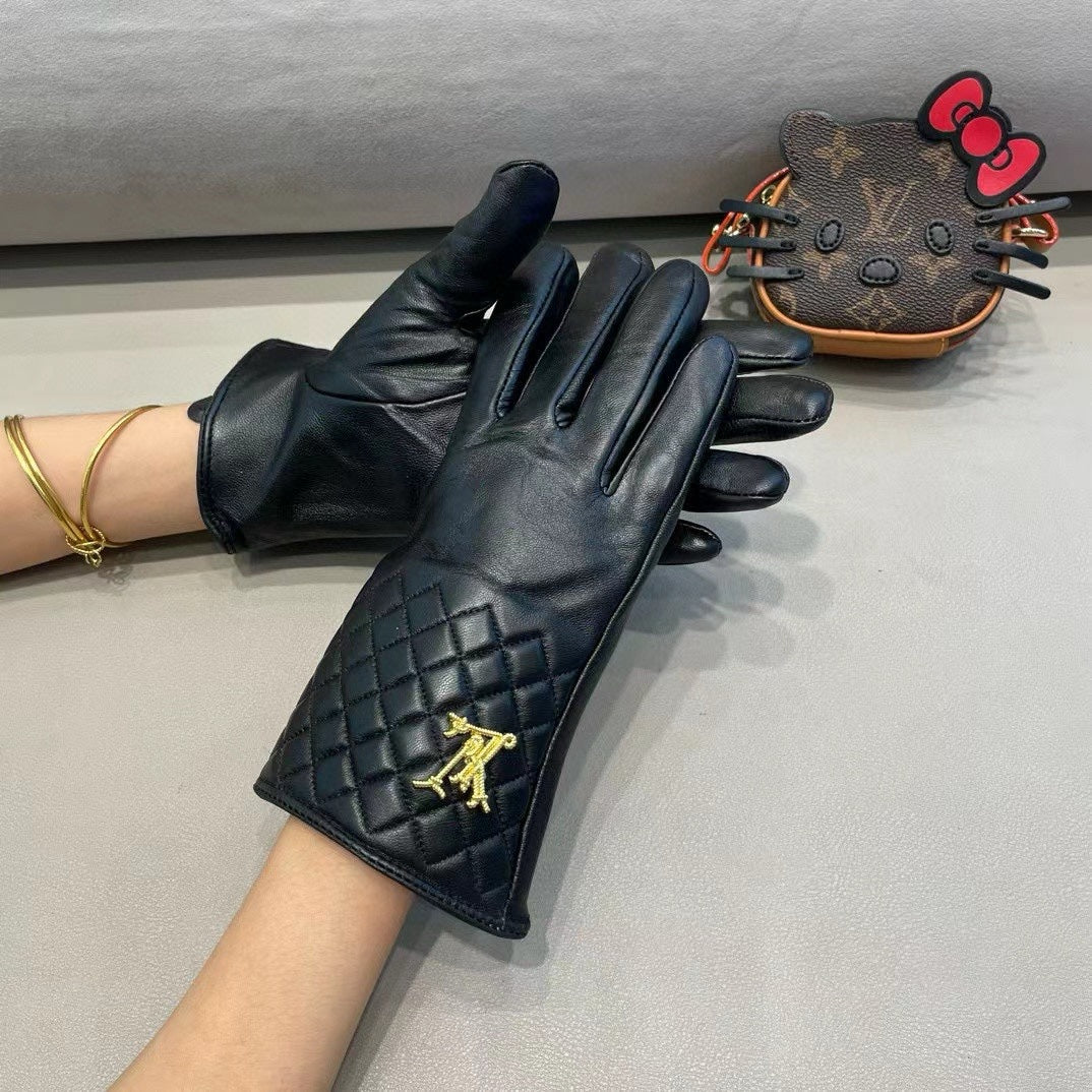 LV Gloves In Black Lambskin 473362