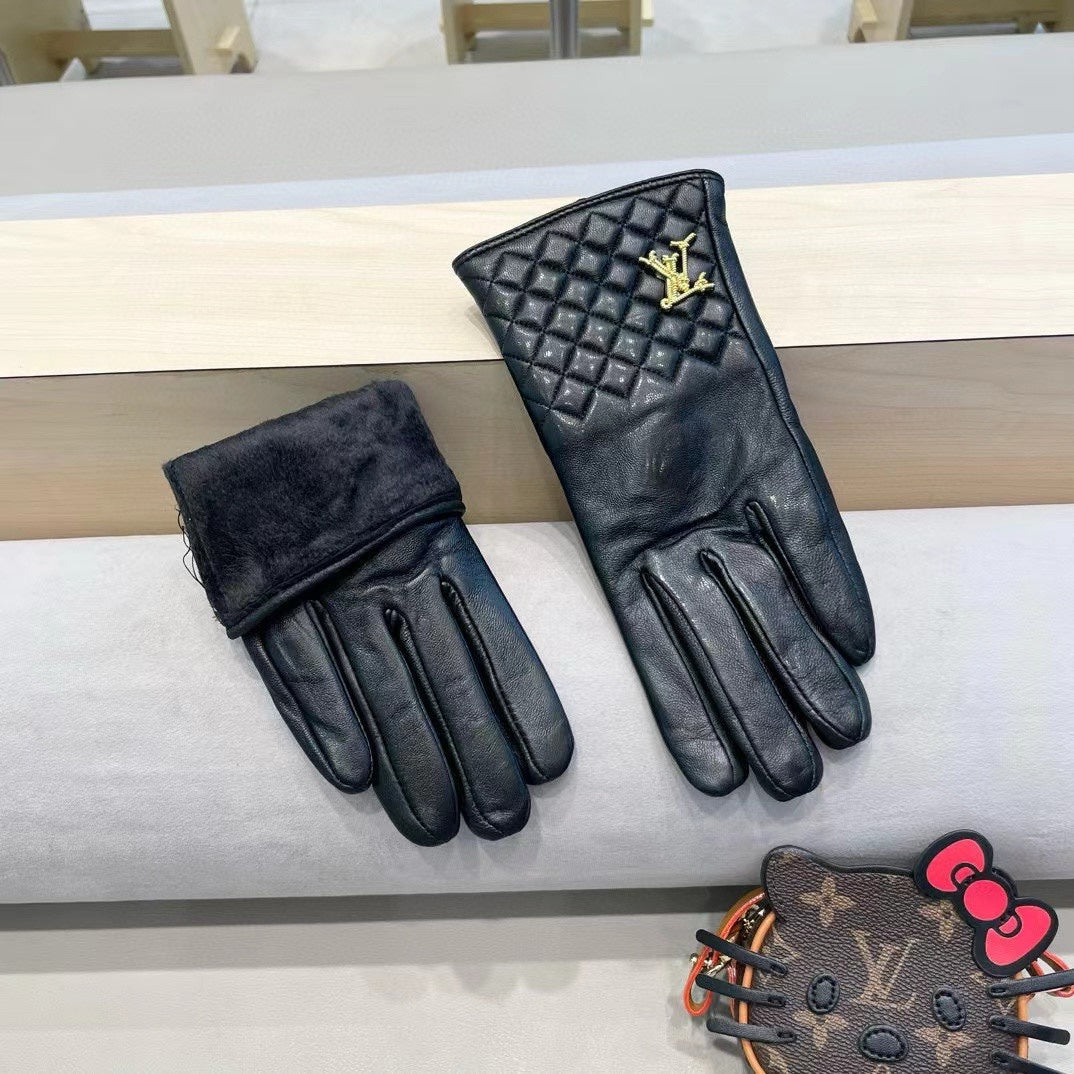 LV Gloves In Black Lambskin 473362