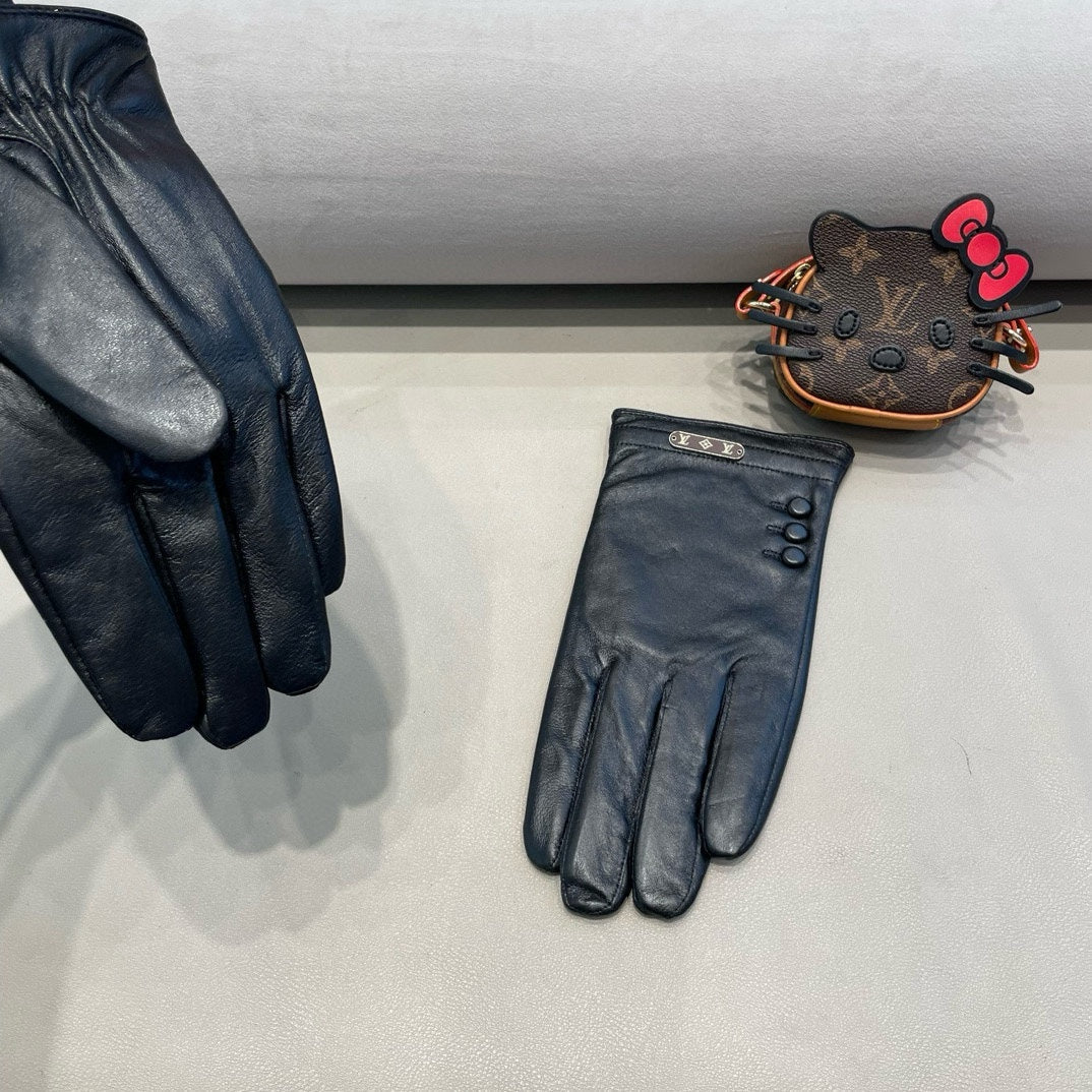 LV Gloves In Black Lambskin 475527