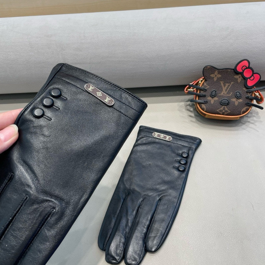 LV Gloves In Black Lambskin 475527