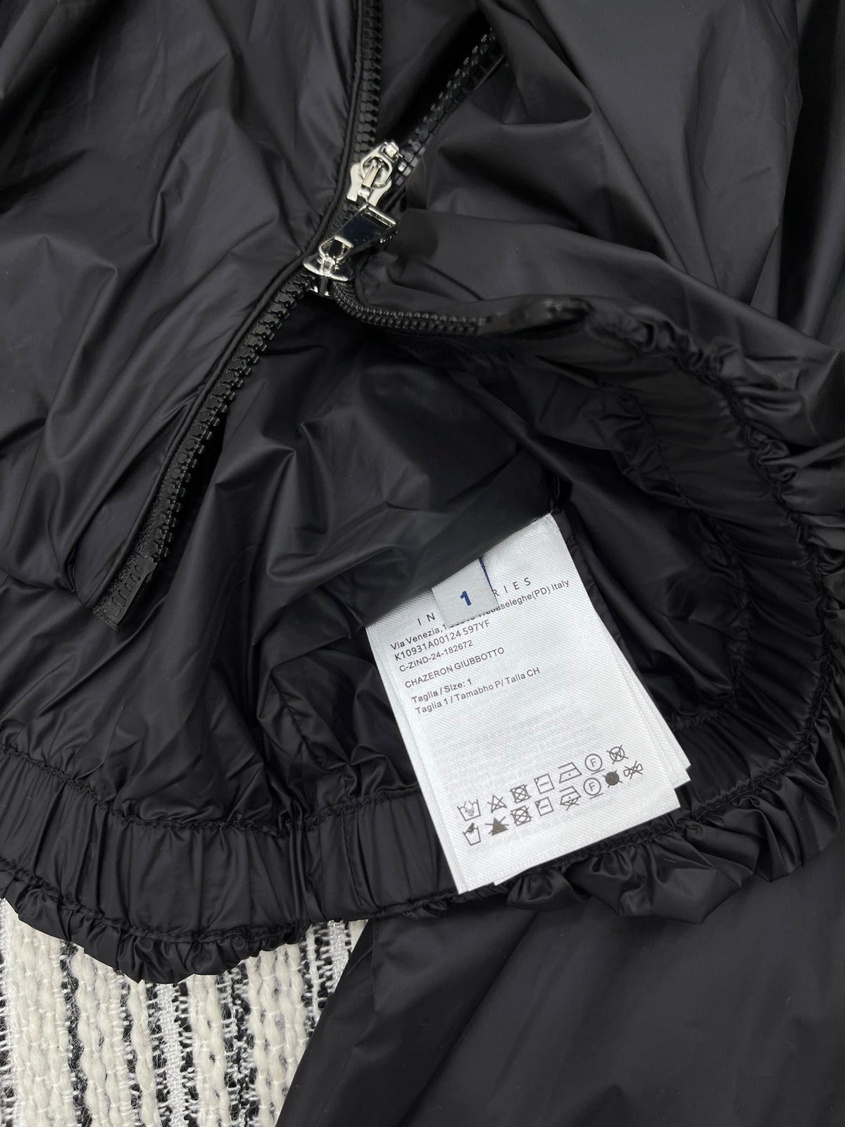 Moncler Stand-up Collar Double Zipper Jacket Black Cotton Polyester