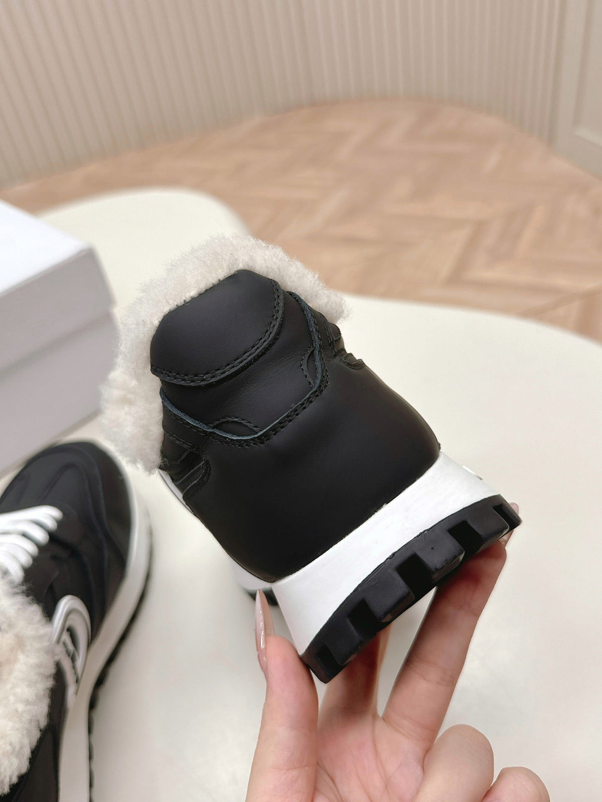 C'est Dior Sneaker Fleece Lining Black Lambskin
