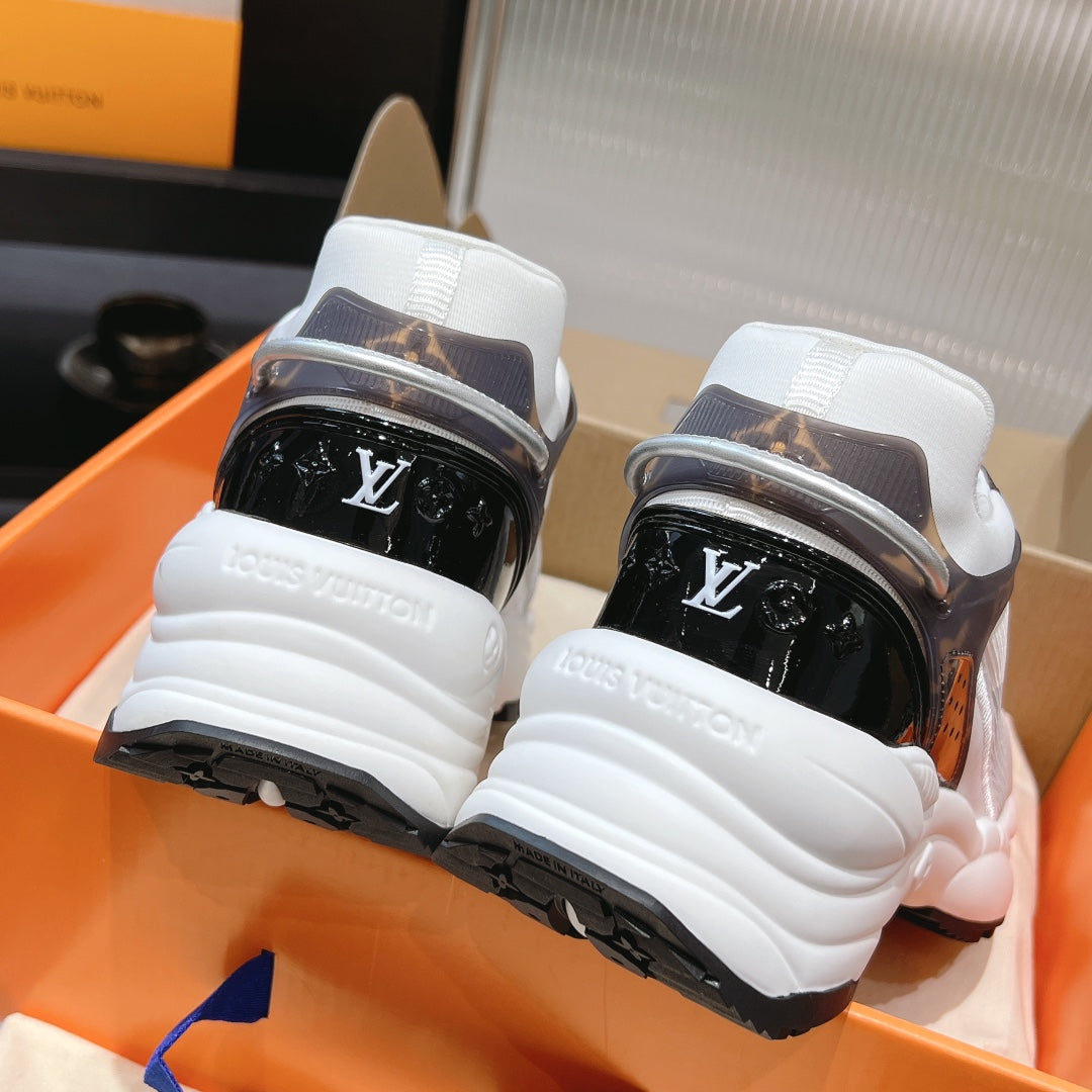 LV Run 55 Sneaker 50mm Brown Black Monogram Polyester Mesh Fabric