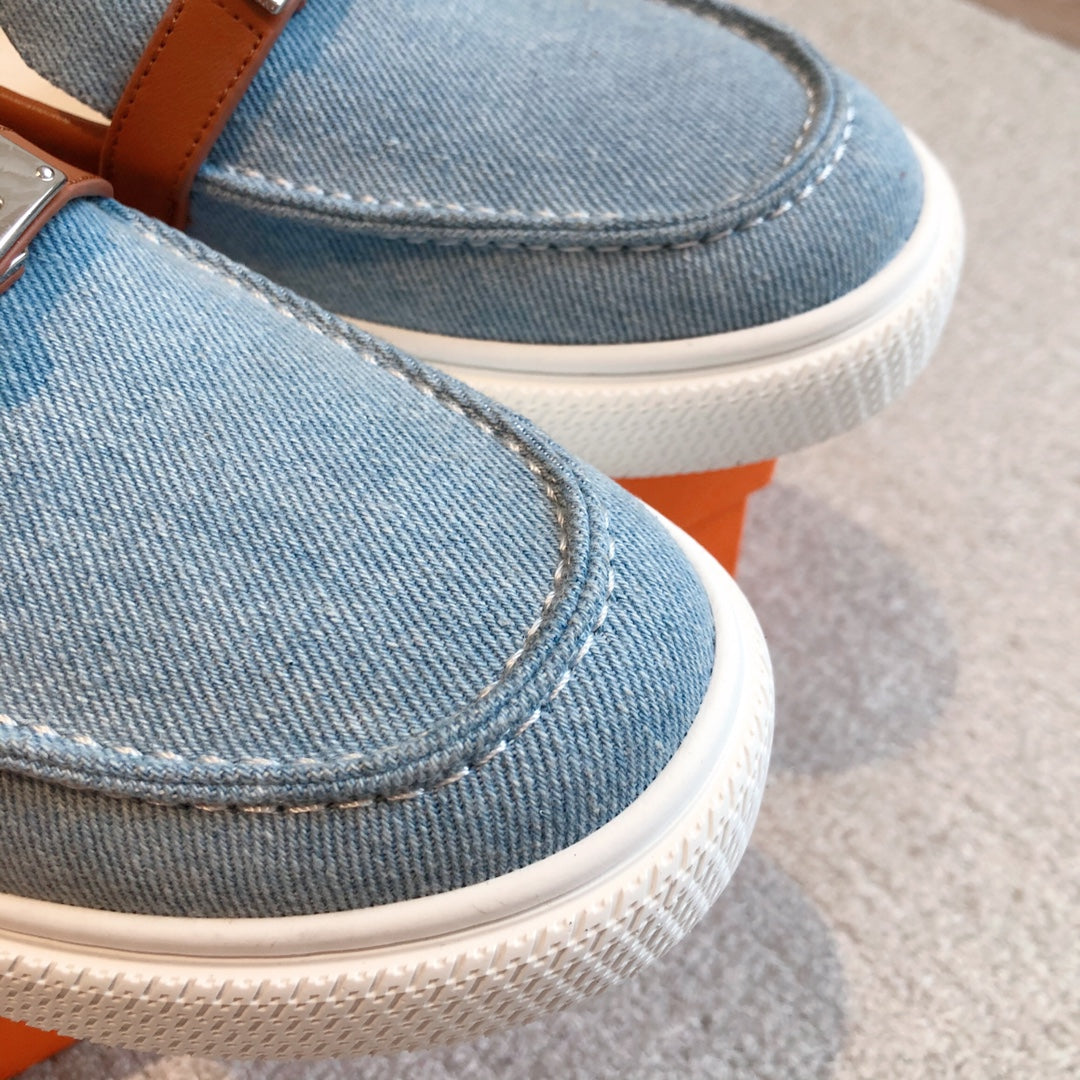 HM GAME SLIP-ON SNEAKER LIGHT BLUE DENIM