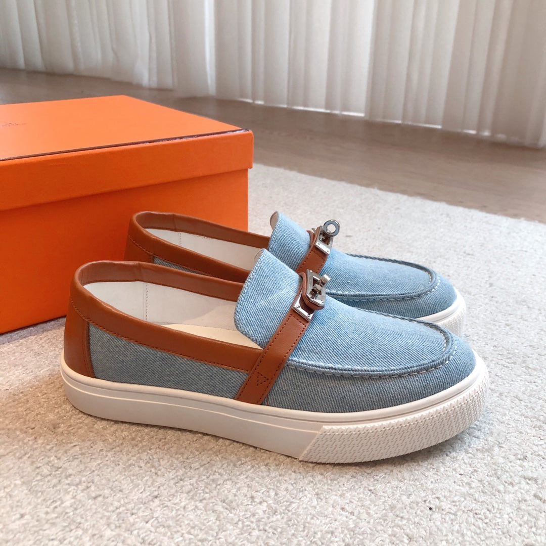 HM GAME SLIP-ON SNEAKER LIGHT BLUE DENIM