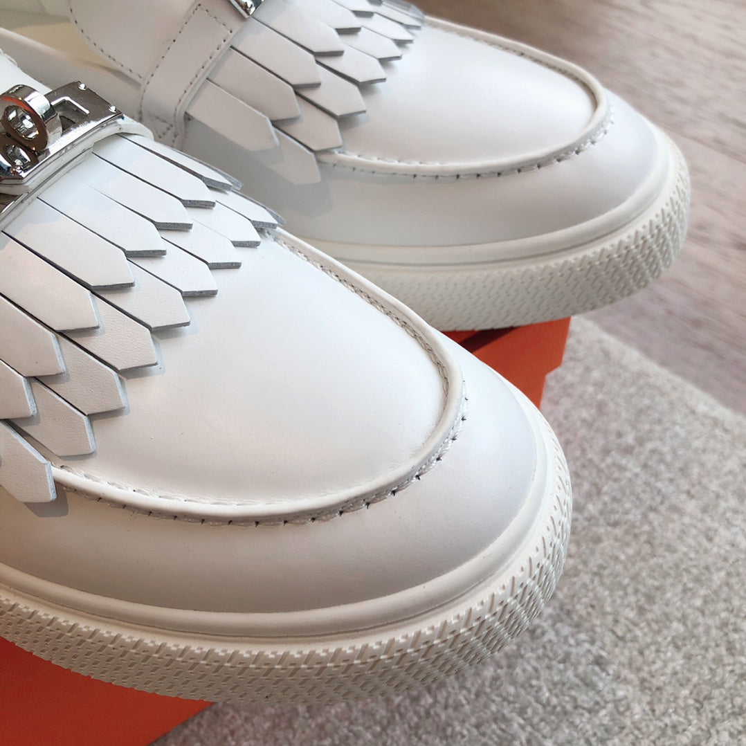 HM GAME SLIP-ON SNEAKER WHITE WITH TASSEL CALFSKIN