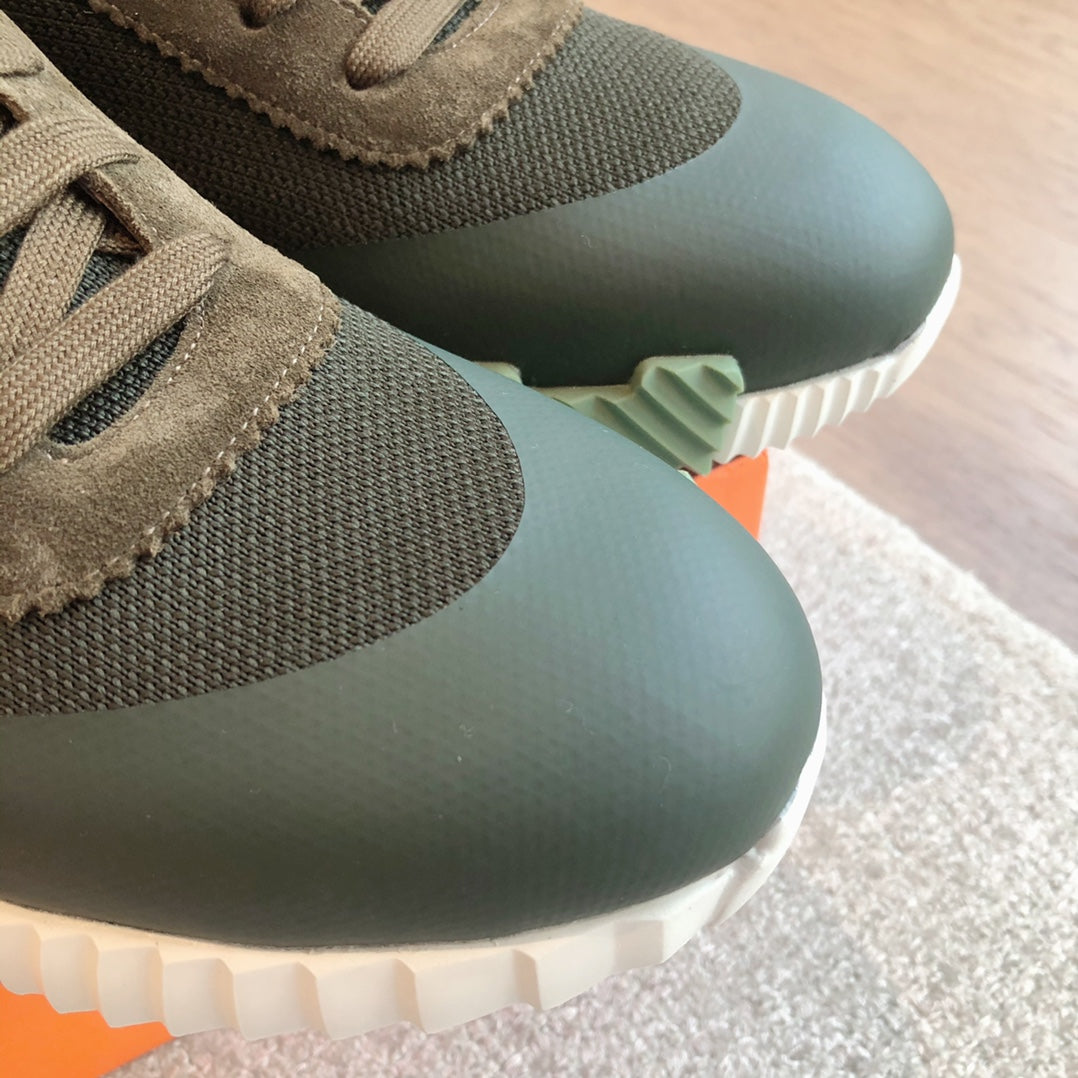 HM Men's 25 Bouncing Sneaker Dark Green Mesh Cowhide 639252