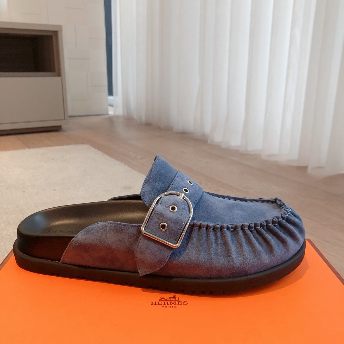 HM Men's 25 Key Mule Blue Suede 582064