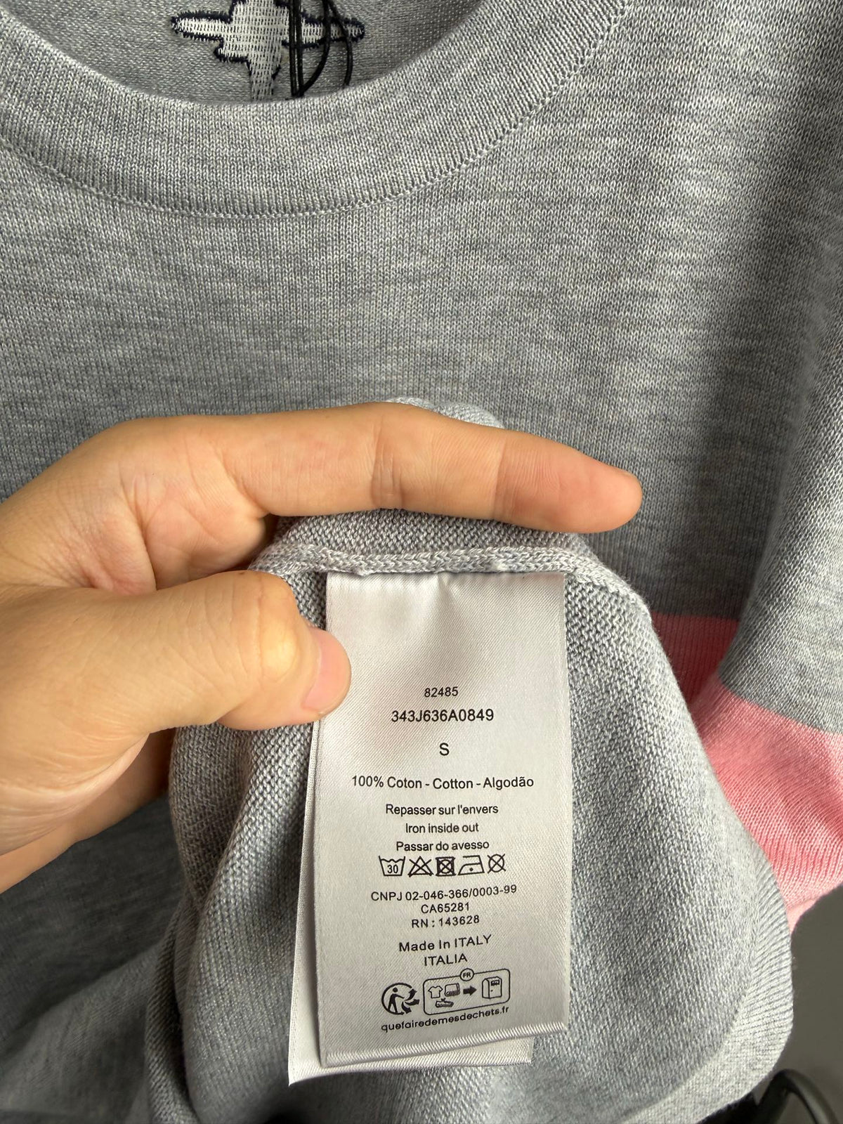 Dior 2026 Knit Short-Sleeve T-Shirt Grey Cotton 482700
