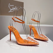 Cl Spikoo 100mm Pumps PVC And Leather Orange