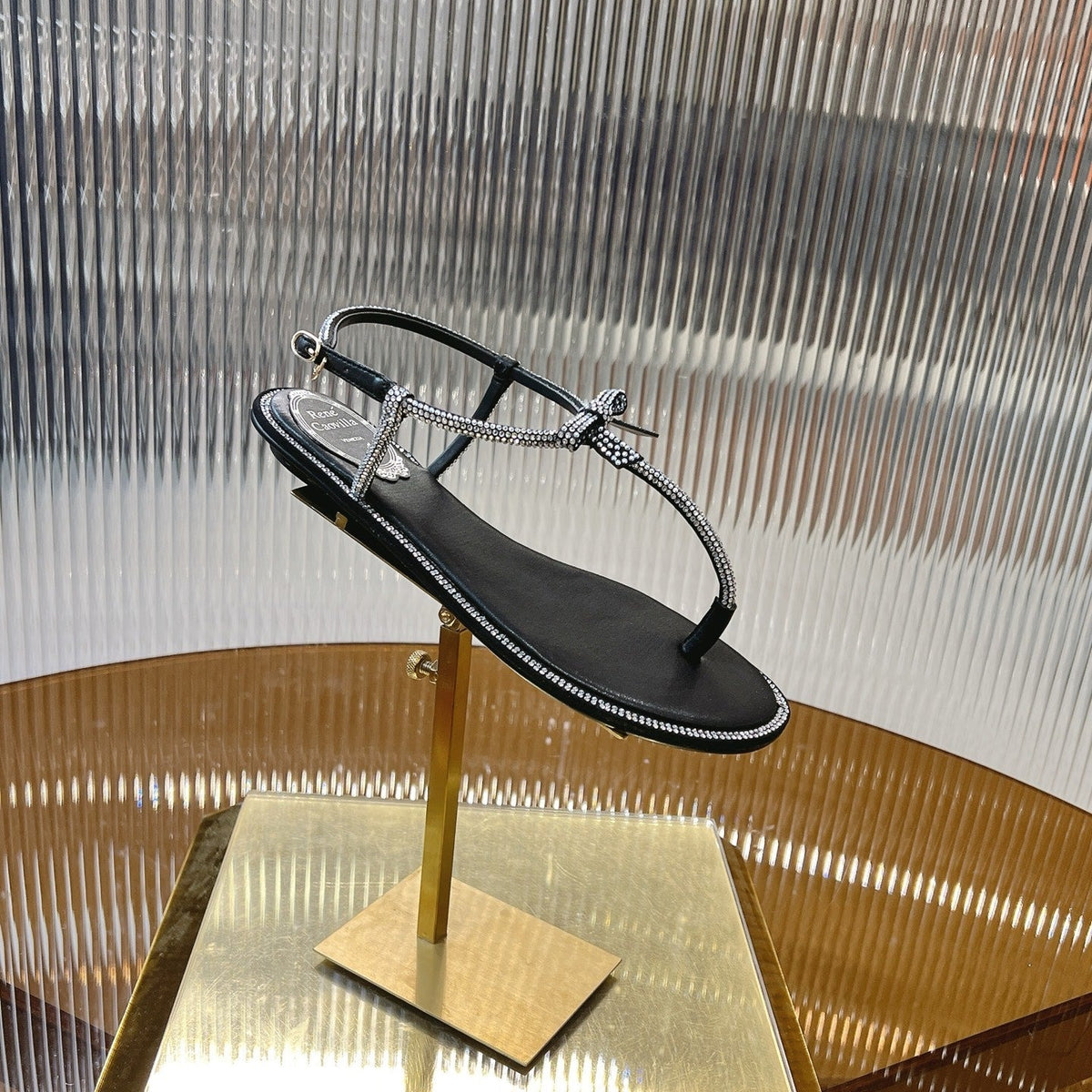 RC 25C Thong Flat-Bottom Diamond Black Silk Creo Crystal 281976