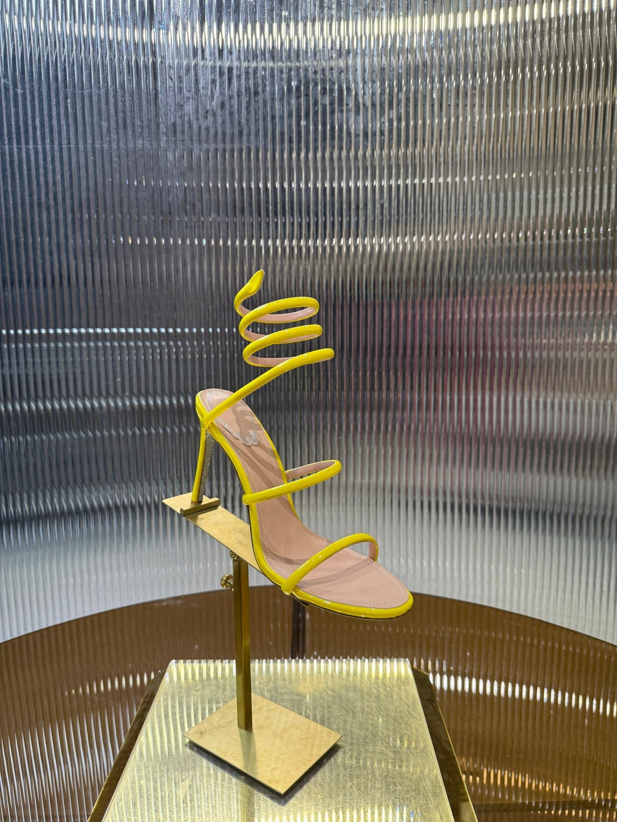RC 25C Snake-Shaped Sandals 9.5cm Yellow Sheepskin 310625