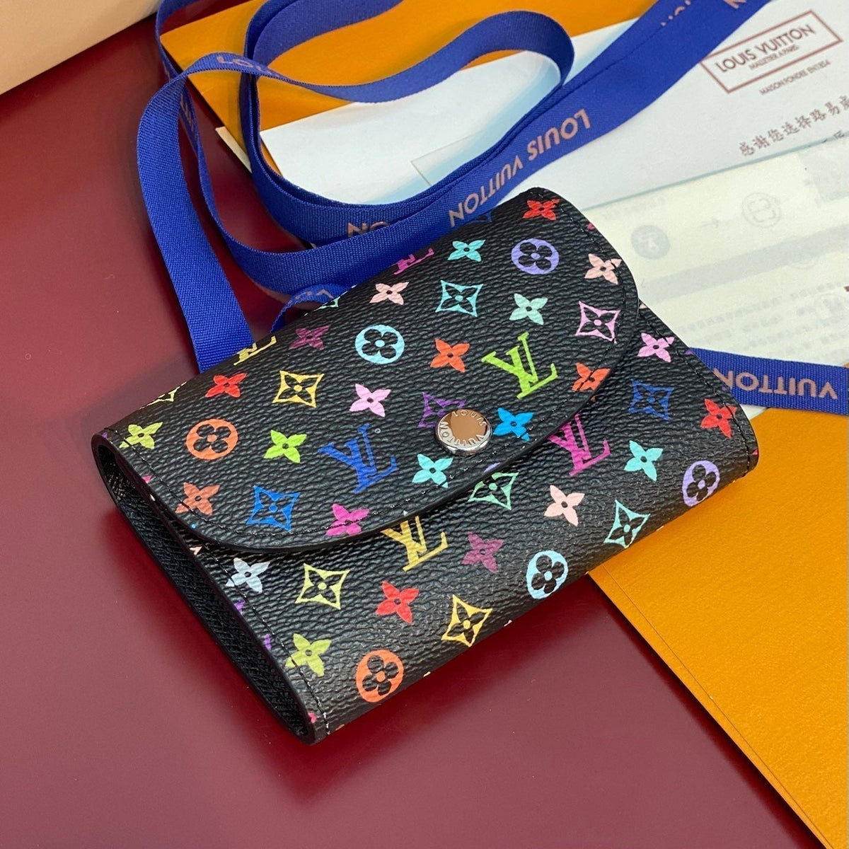 LV x TM Rosalie Coin Purse Black Multicolor Monogram Canvas