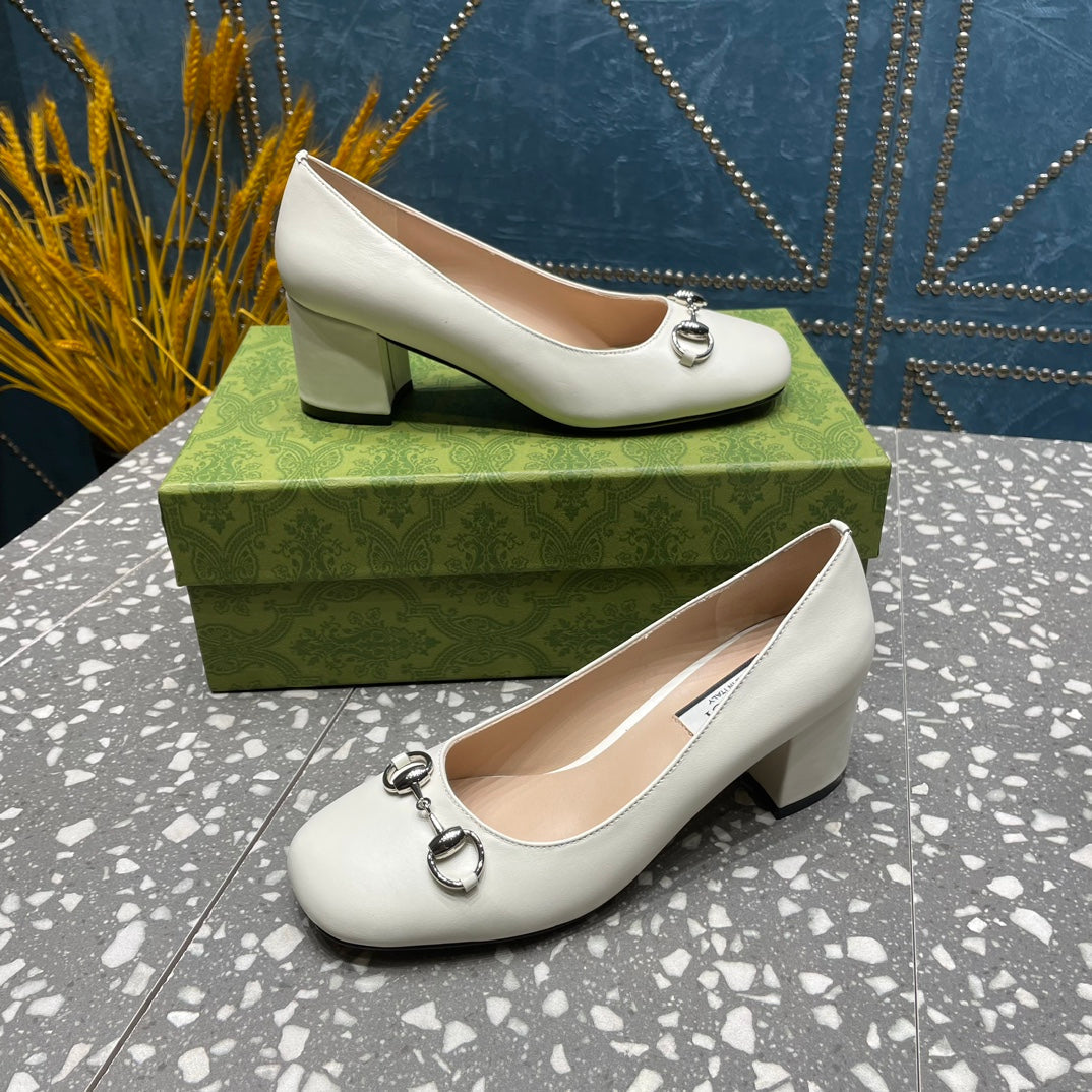 HIGH PUMP 55MM IN WHITE SHEEPSKIN