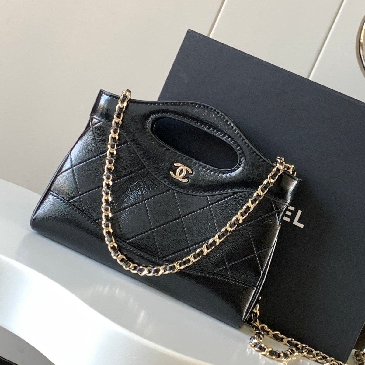 CC 24c 31 Bag Nano In Black Calfskin