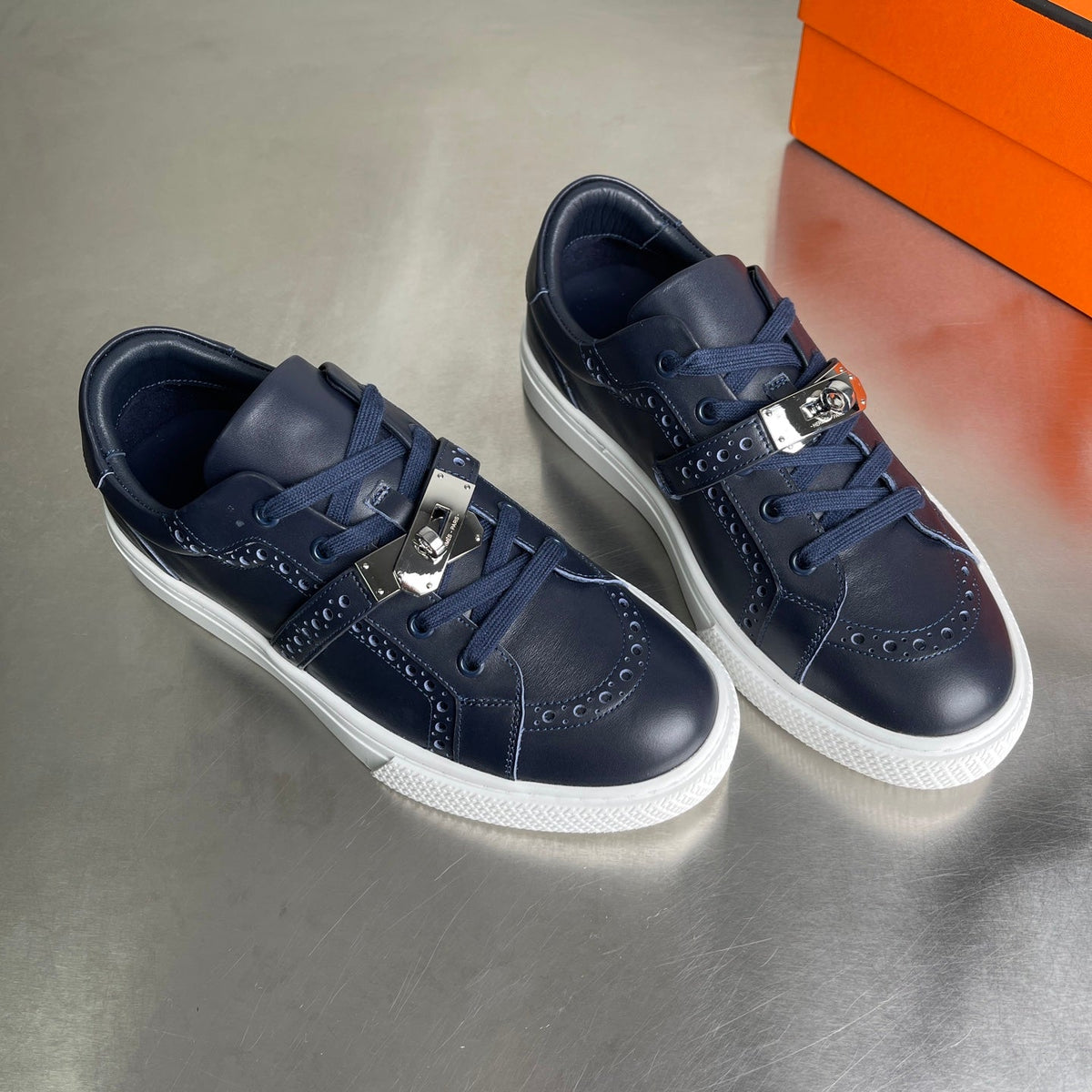 HM Men's Day Sneaker Navy Blue Lambskin 703791