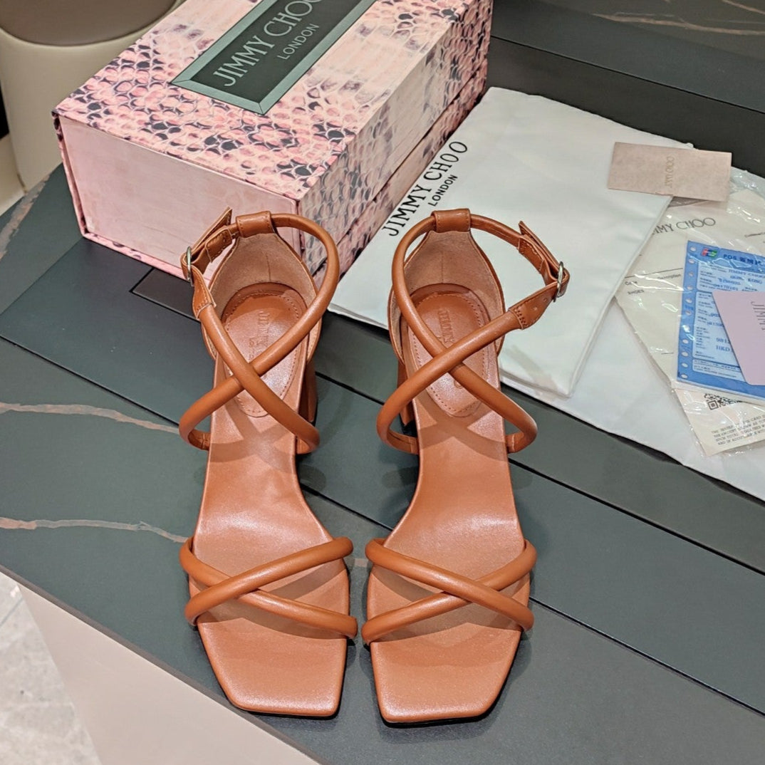 Jimmy 25 Sandal Heels Brown Cowhide 240088