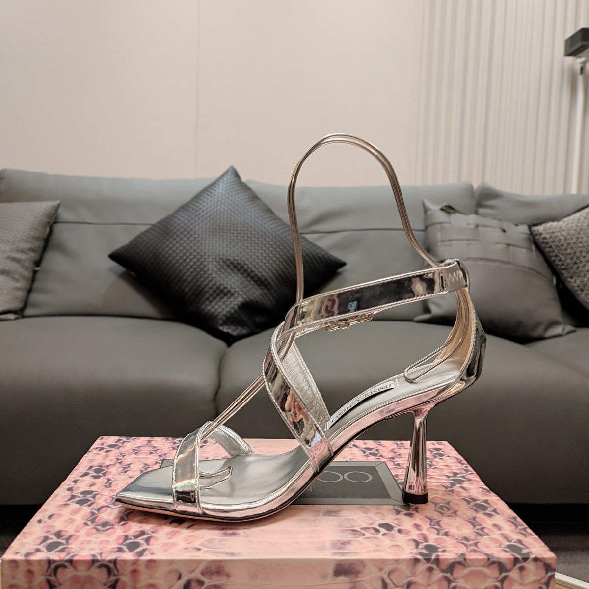 Jimmy 25 Jessica Sandal Silver Nappa Leather 240095